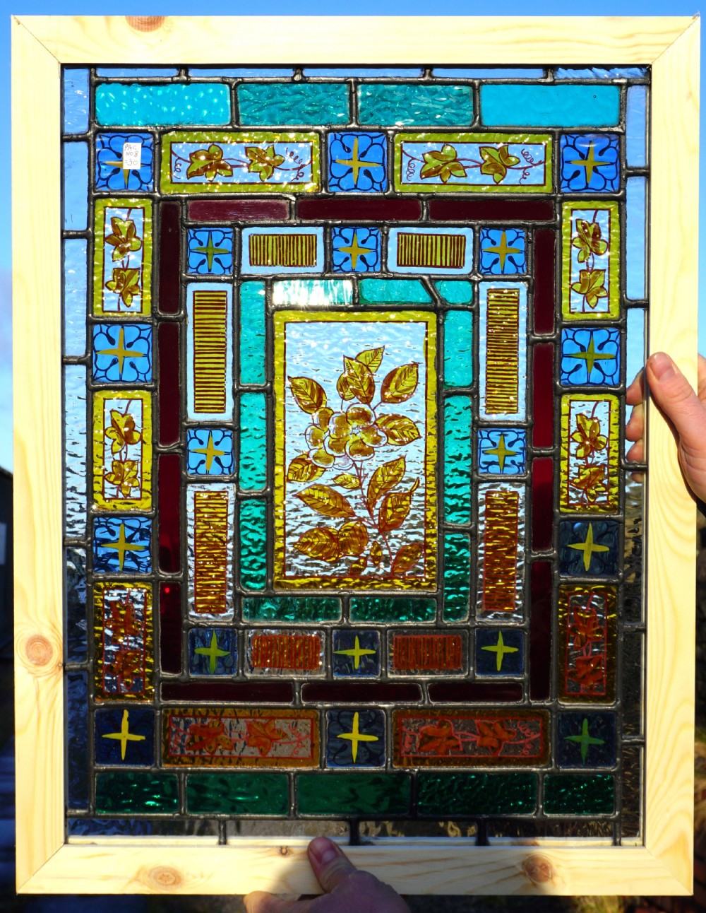 A very good painted leaded glass window