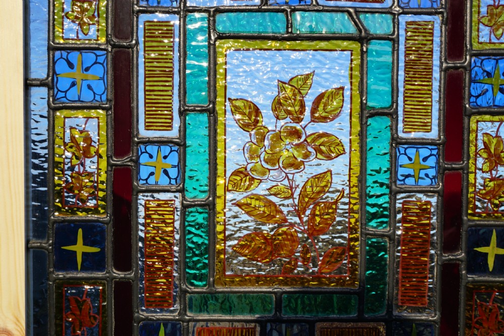 A very good painted leaded glass window View II