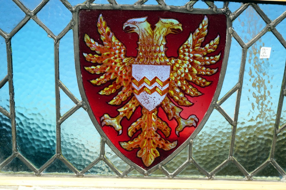 A good painted window of a double headed eagle in a shield View II