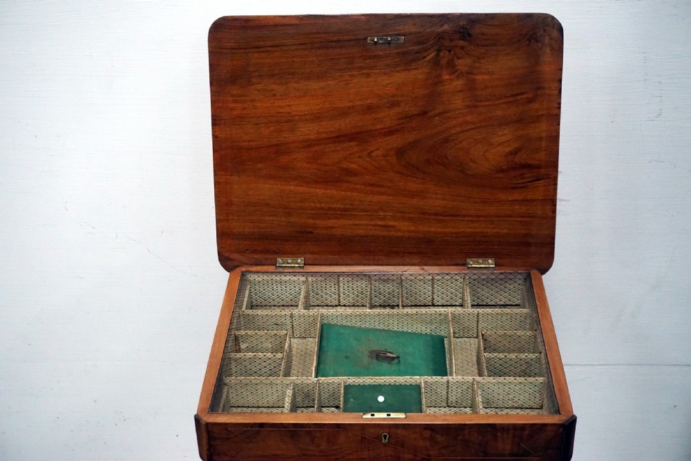 A good honest original Victorian burr walnut sewing box View IV