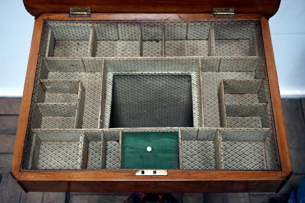 A good honest original Victorian burr walnut sewing box View VII
