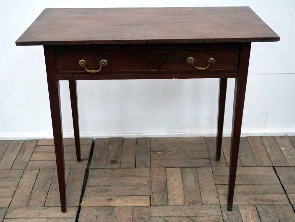 A charming George 111 solid mahogany side table with drawer