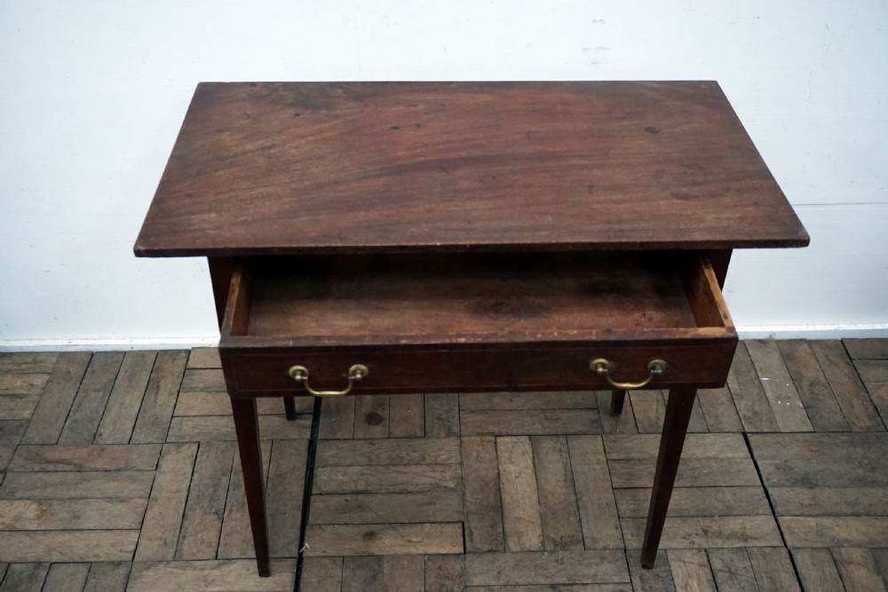 A charming George 111 solid mahogany side table with drawer View III