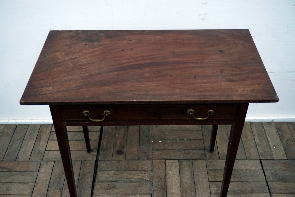 A charming George 111 solid mahogany side table with drawer View IV
