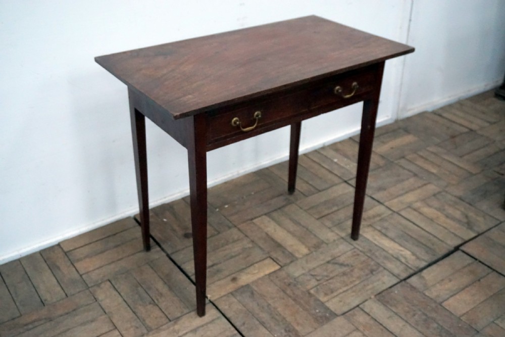 A charming George 111 solid mahogany side table with drawer View V
