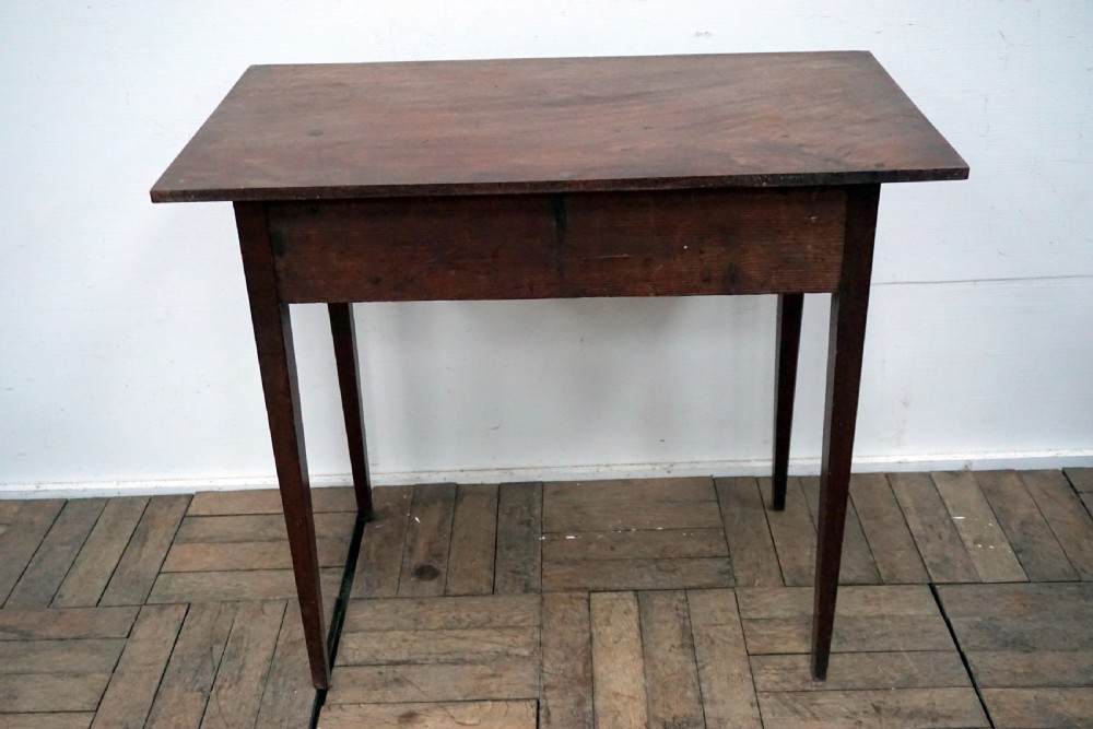A charming George 111 solid mahogany side table with drawer View VI