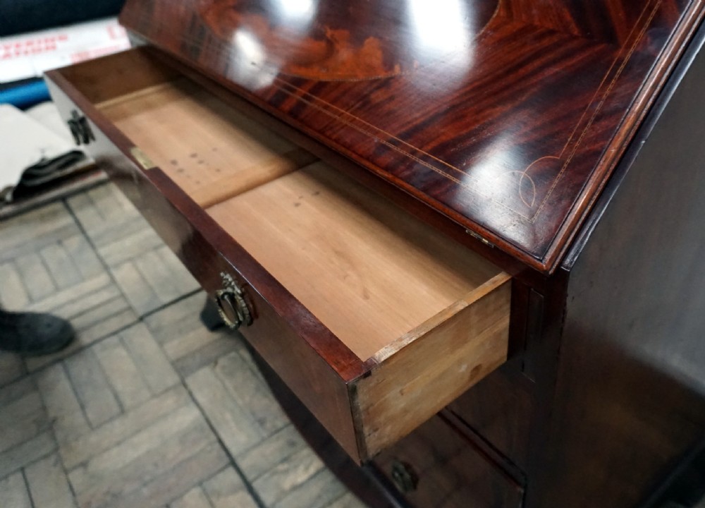 A fine inlaid Edwardian mahogany bureau bookcase View III