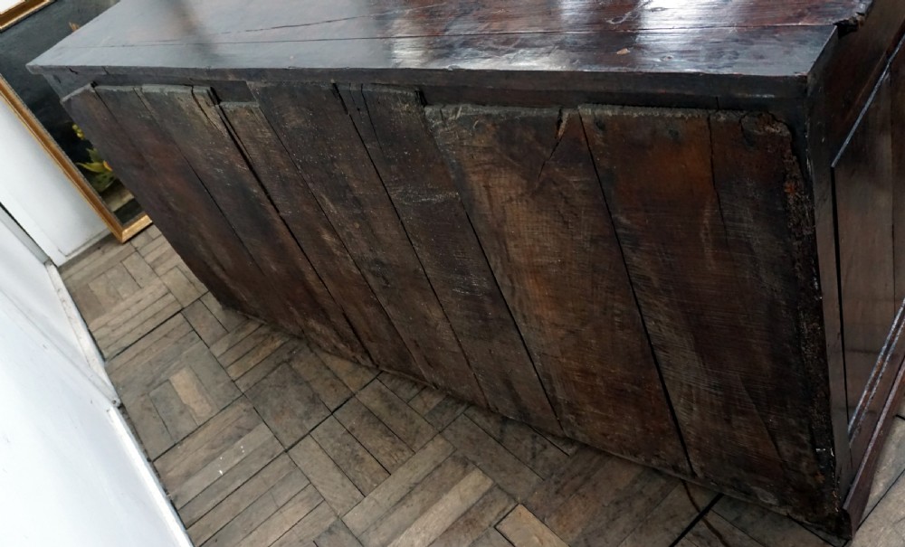 An amazing early 18th century oak dresser baser  View VII