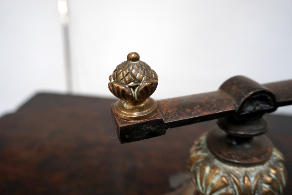 A superb pair of early Victorian bronze and cast iron andirons  View IV