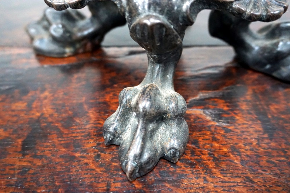 A superb pair of early Victorian bronze and cast iron andirons  View V