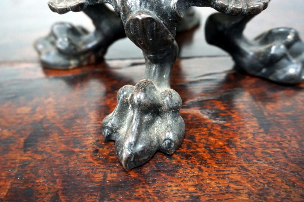 A superb pair of early Victorian bronze and cast iron andirons  View VI