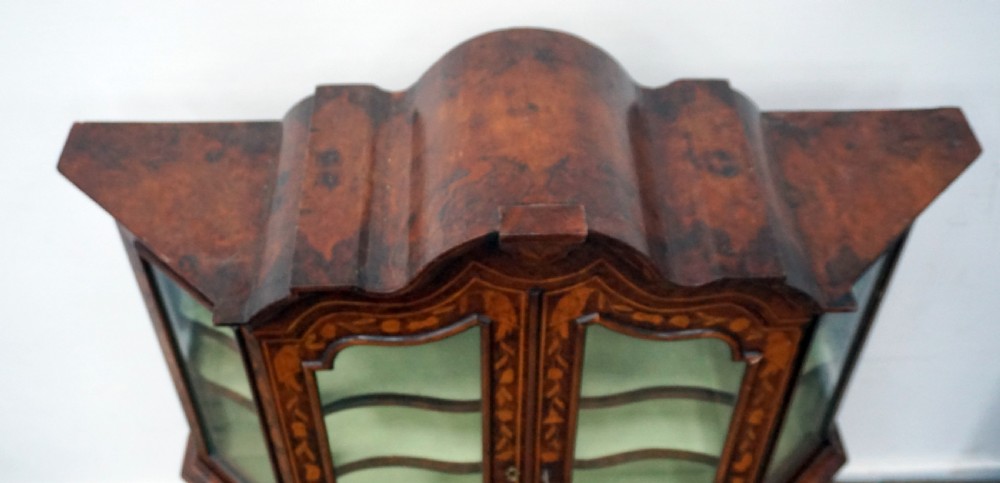 A fantastic miniature Dutch marquetry inlaid cabinet on chest View III