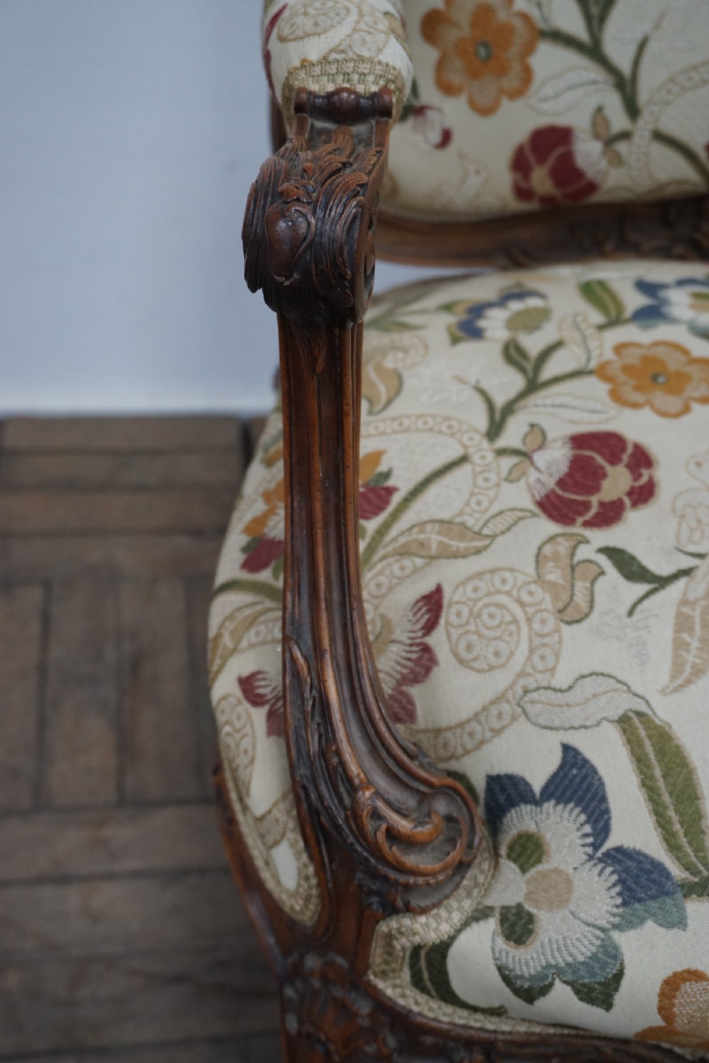 An exceptionally well carved English open armchair  View IV