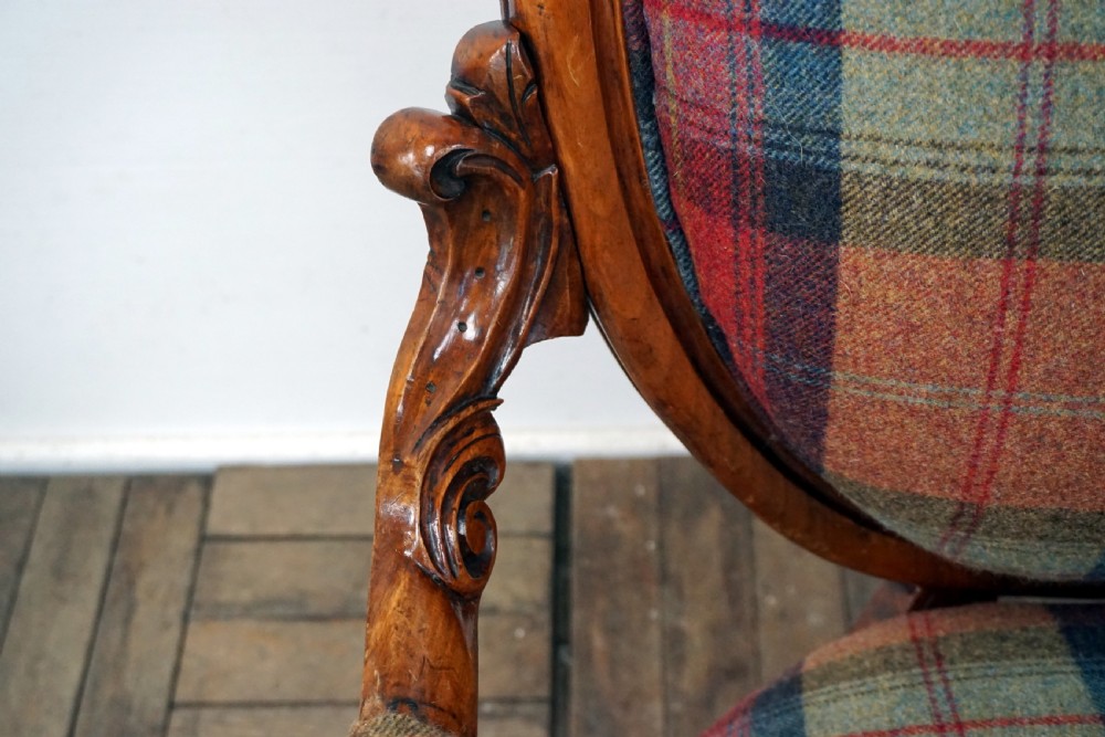 A fantastic Victorian mahogany open arm armchair View II