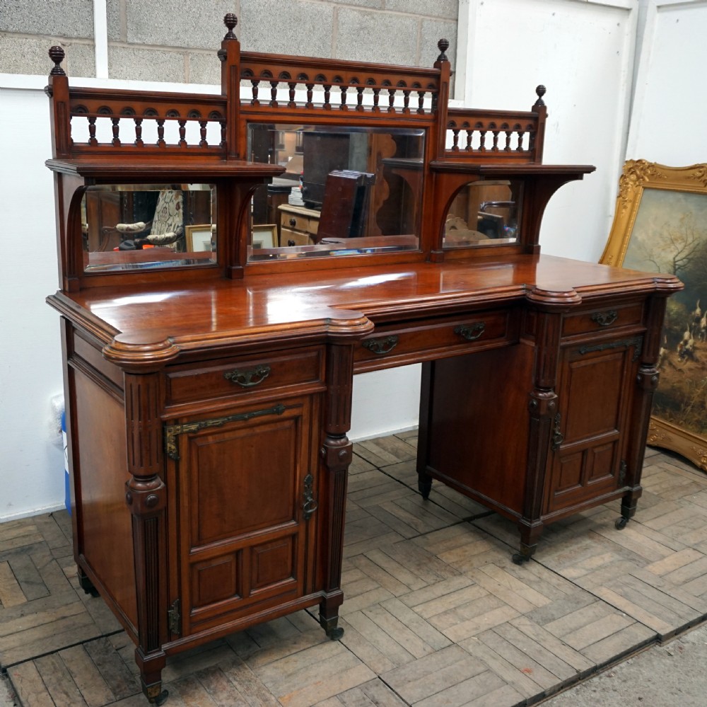 An exceptional quality Victorian mahogany mirror back sideboard View II