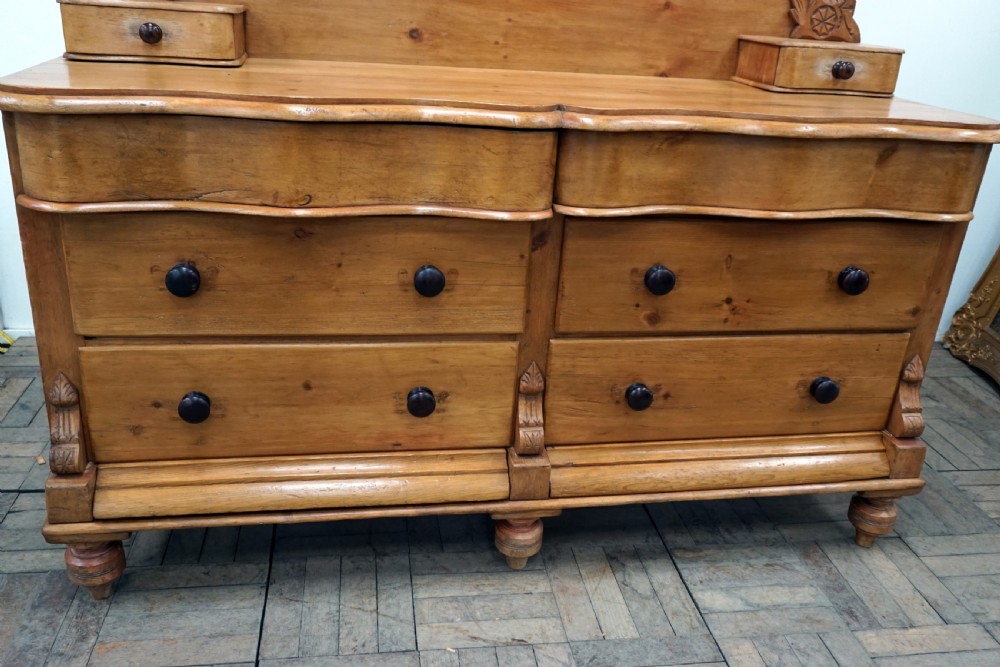 A good Victorian pine sideboard stripped and waxed  View II