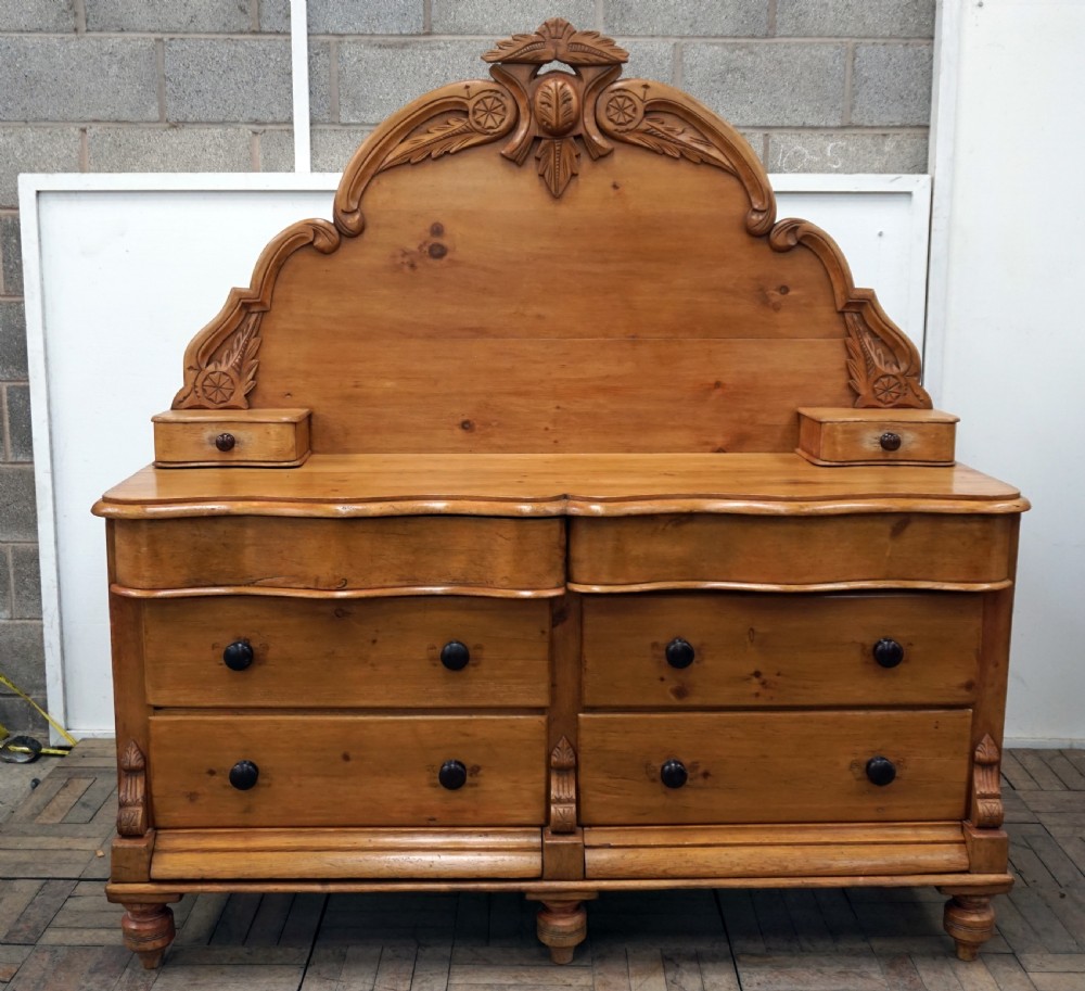 A good Victorian pine sideboard stripped and waxed 