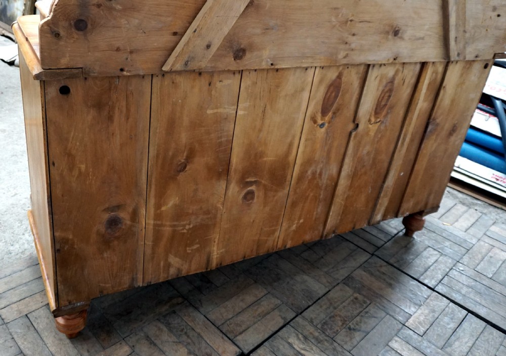 A good Victorian pine sideboard stripped and waxed  View VIII