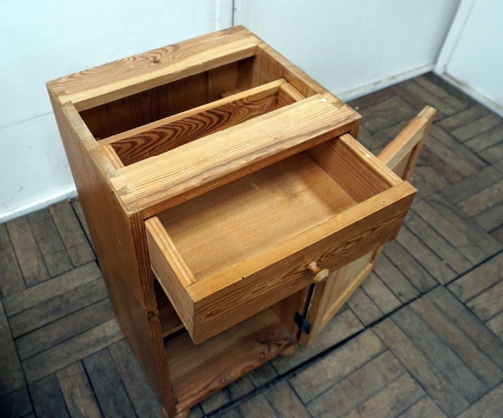 A pair of continental marble top pine bedside cabinets View IV