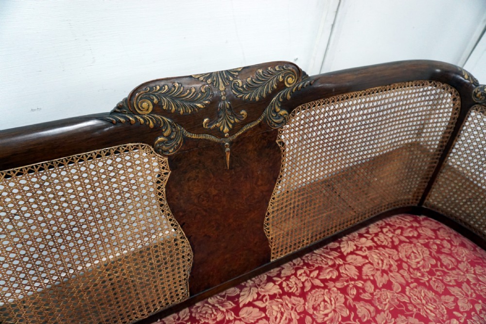 Superb quality walnut 3 piece bergere suite View II