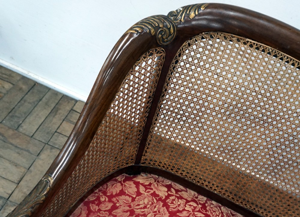 Superb quality walnut 3 piece bergere suite View IV