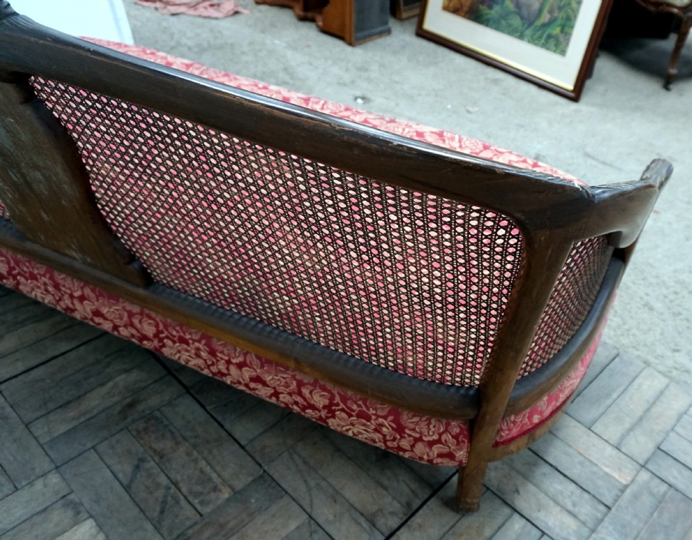 Superb quality walnut 3 piece bergere suite View VIII