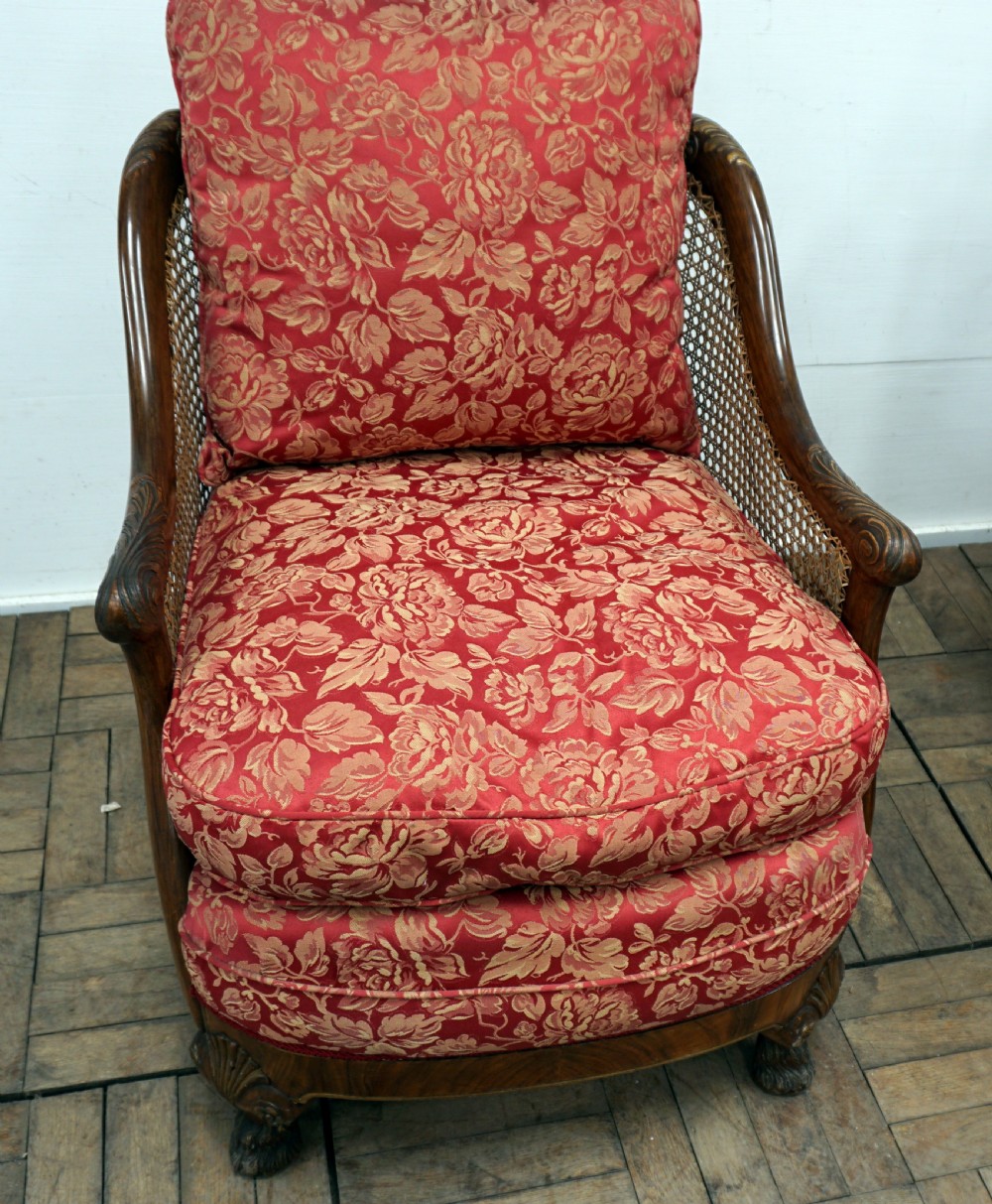 Superb quality walnut 3 piece bergere suite View XIV