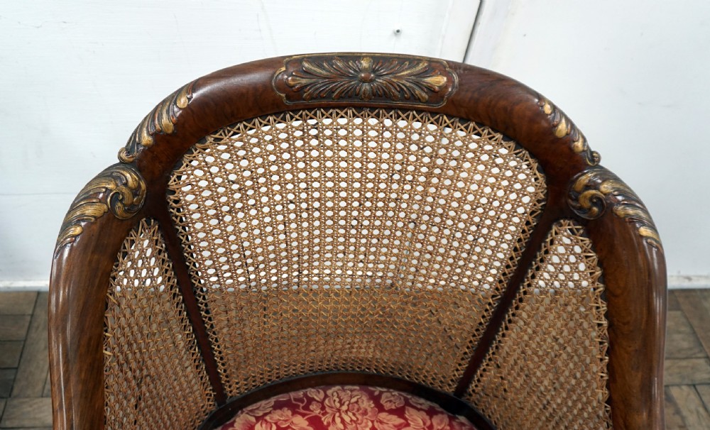 Superb quality walnut 3 piece bergere suite View XVIII