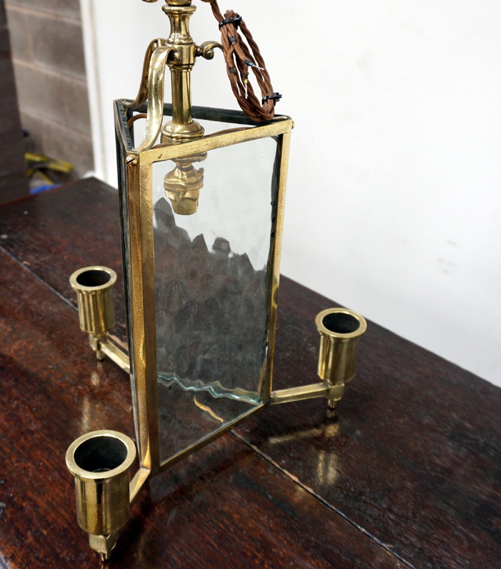 An Edwardian brass and glass lantern  View II