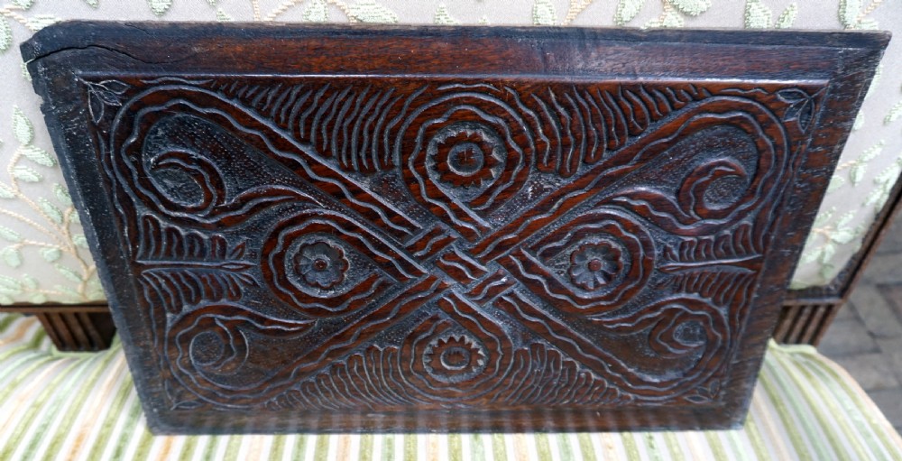 A pair of carved oak English panels  View III