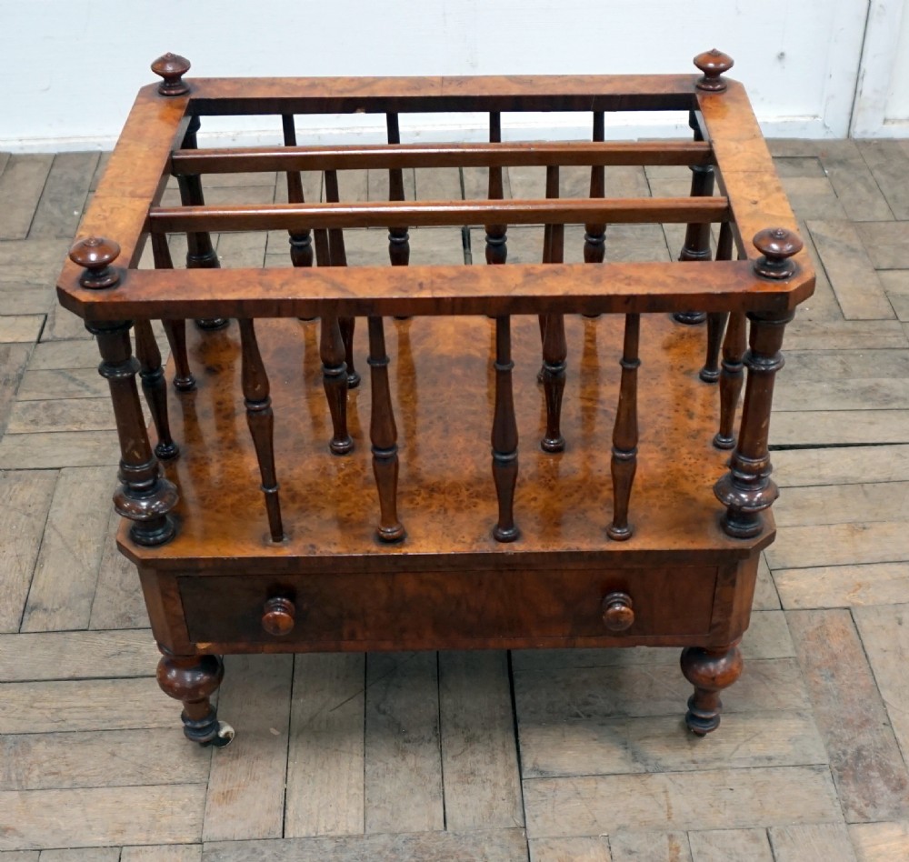 A burr walnut Victorian canterbury 