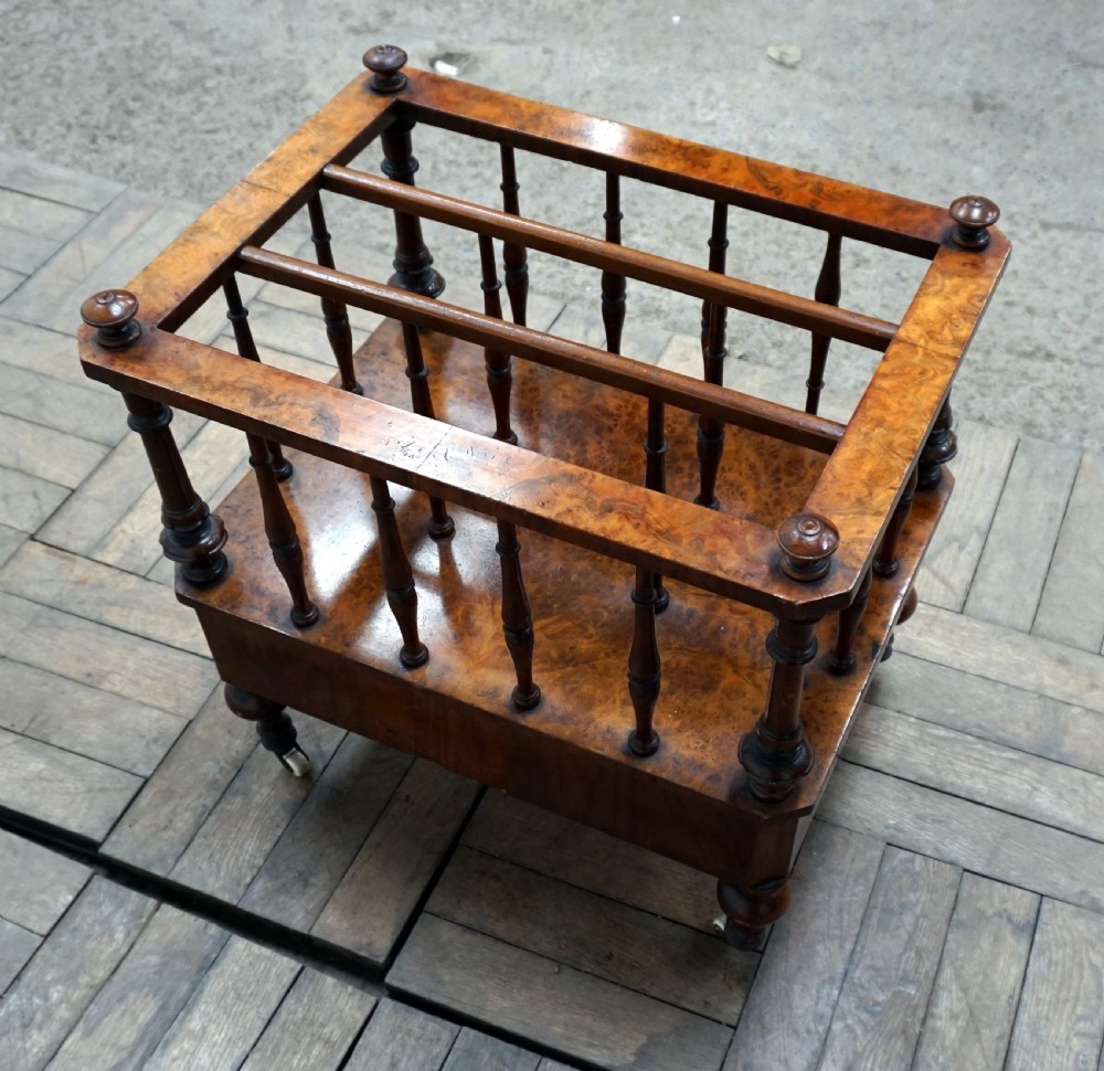 A burr walnut Victorian canterbury  View IV