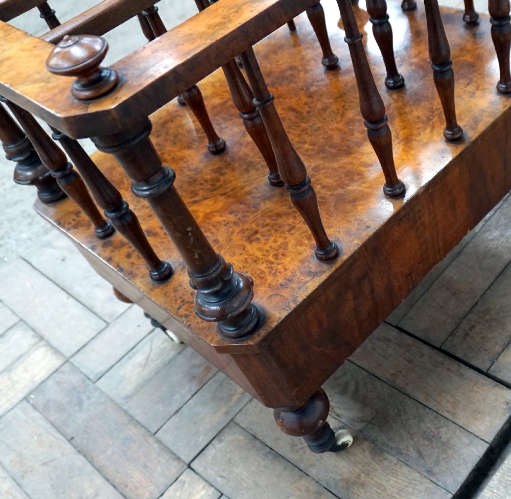 A burr walnut Victorian canterbury  View VI