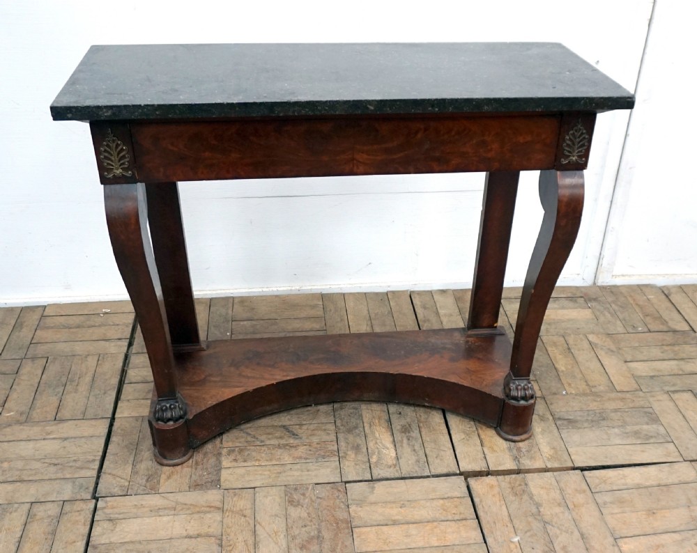 A French Victorian marble top mahogany console table 