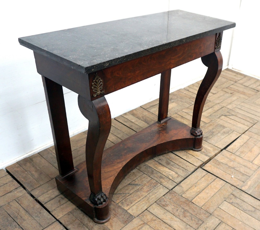 A French Victorian marble top mahogany console table  View II