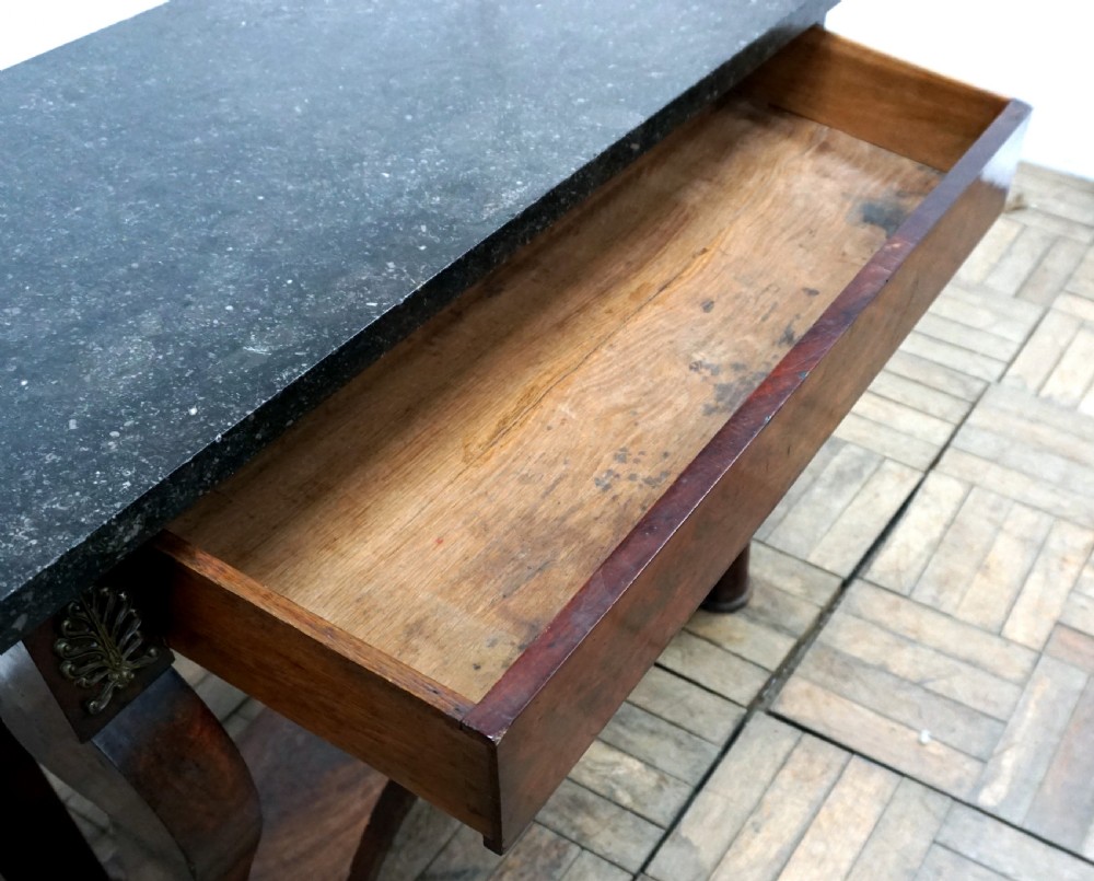A French Victorian marble top mahogany console table  View III