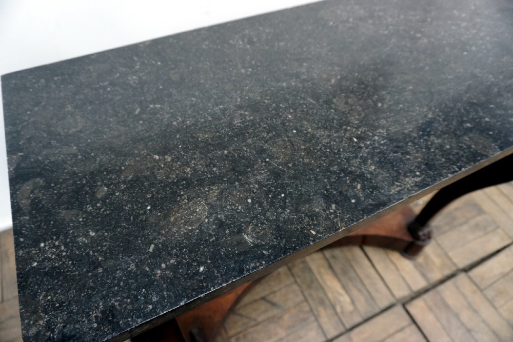 A French Victorian marble top mahogany console table  View VI