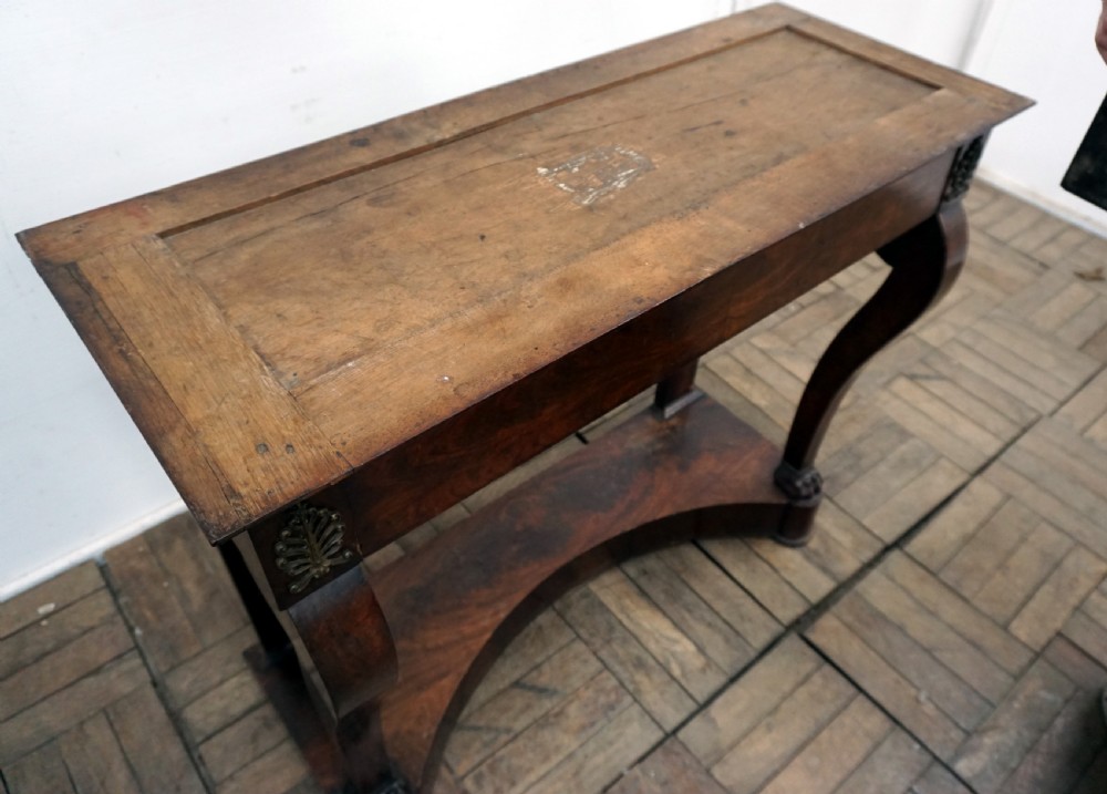 A French Victorian marble top mahogany console table  View VII