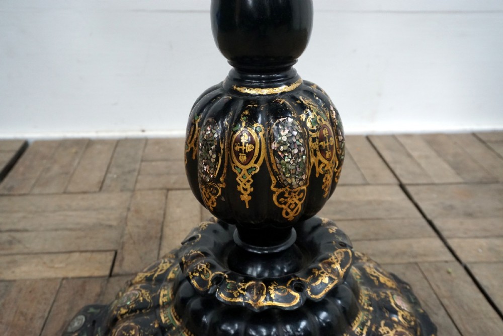 An exceptional Victorian Papier-Mache tilt top table View VI