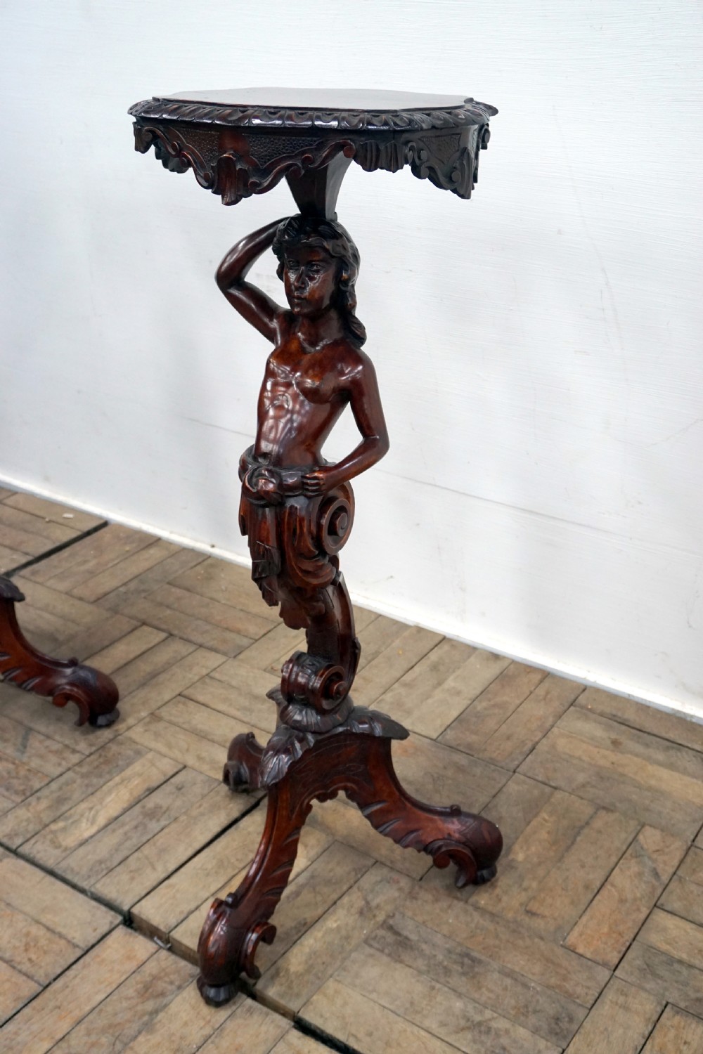 A magnificent pair of 19th century Italian figural stands View VIII