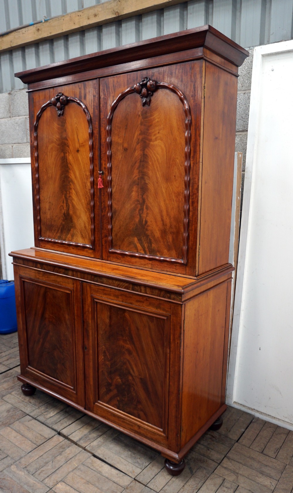 A good Victorian mahogany cupboard bookcase  View II