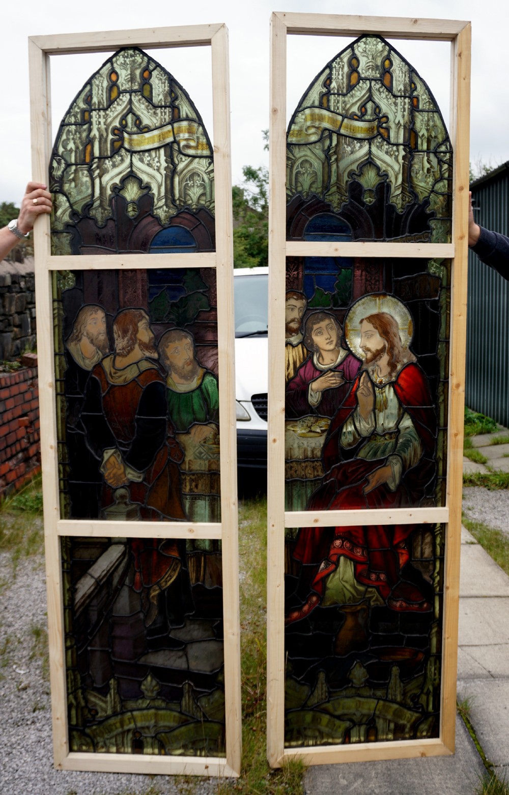 A very good pair of Victorian painted glass windows View IV
