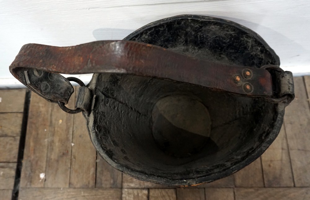An 18th century original leather peat bucket  View IV