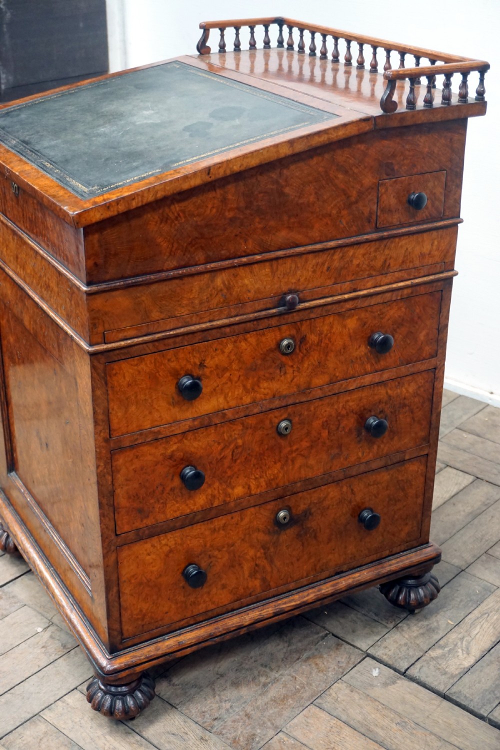 An exceptional Gillows Regency davenport in pollard oak View VII