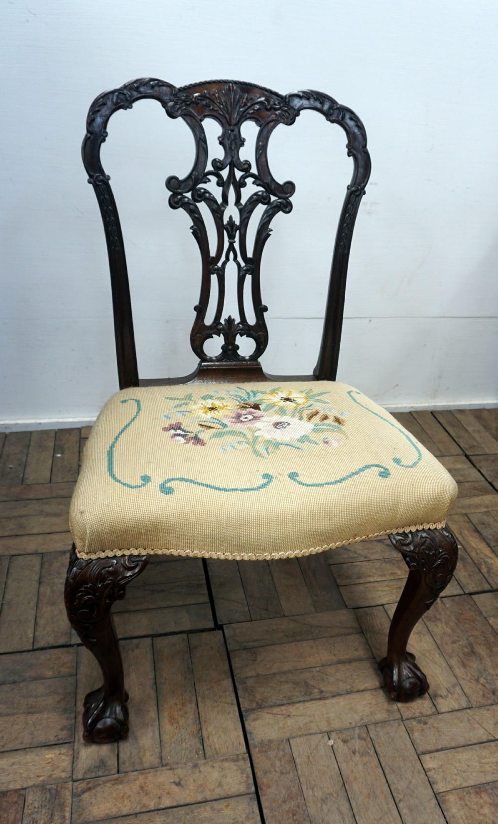 A very good quality Chippendale style Edwardian chair View II