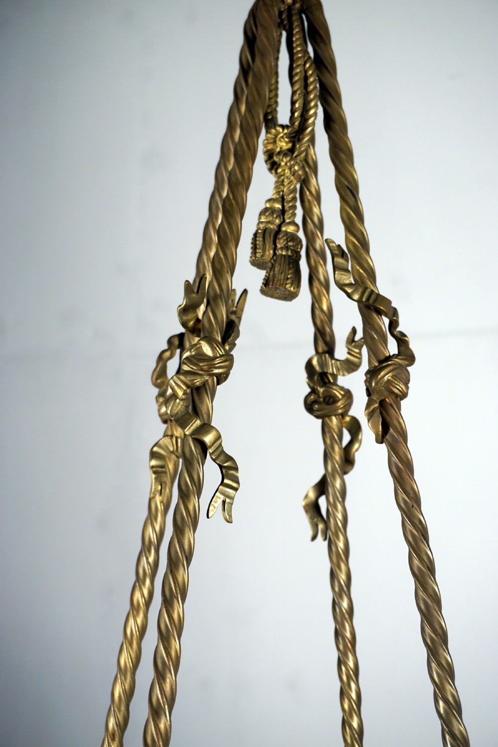 Stunning French bronze and gilded 9 light chandelier  View IV