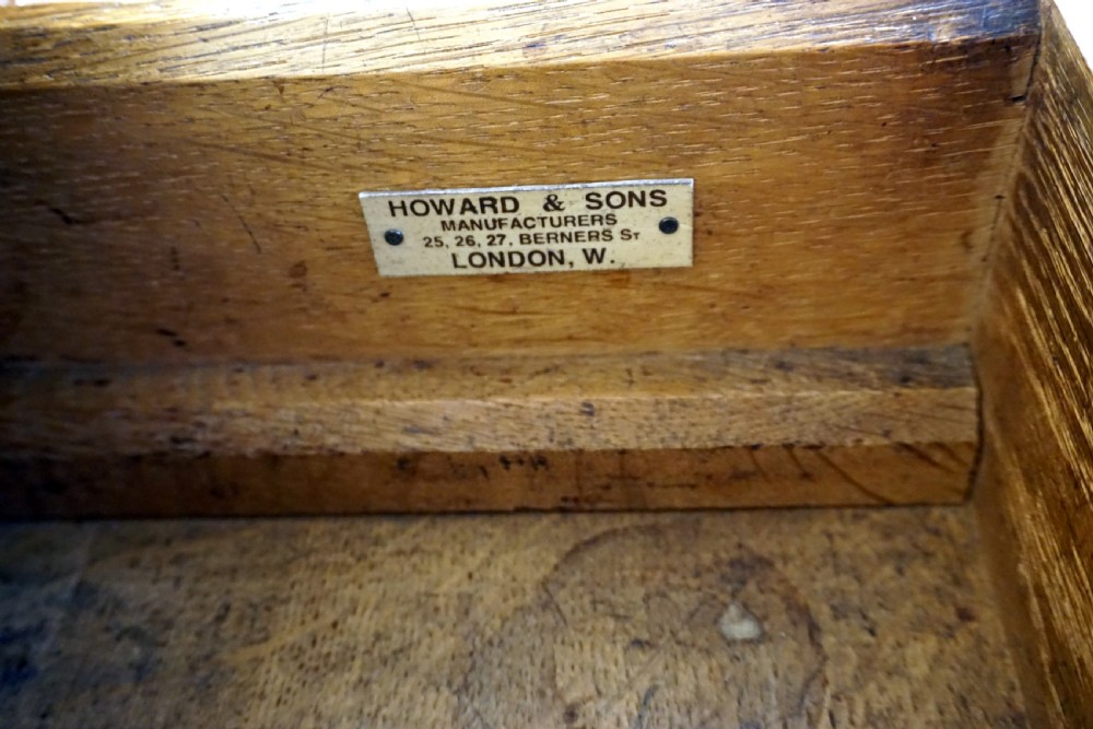 An outstanding walnut English Victorian pedastal desk by Howard and Son View IX