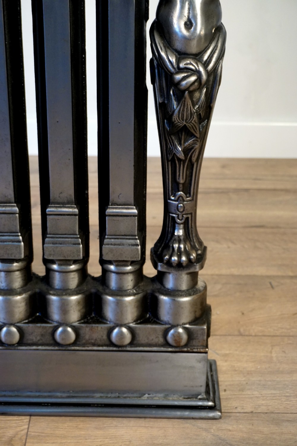 An exceptionally rare set of 3 cast iron early 20th century figural Ventilo radiators View VI
