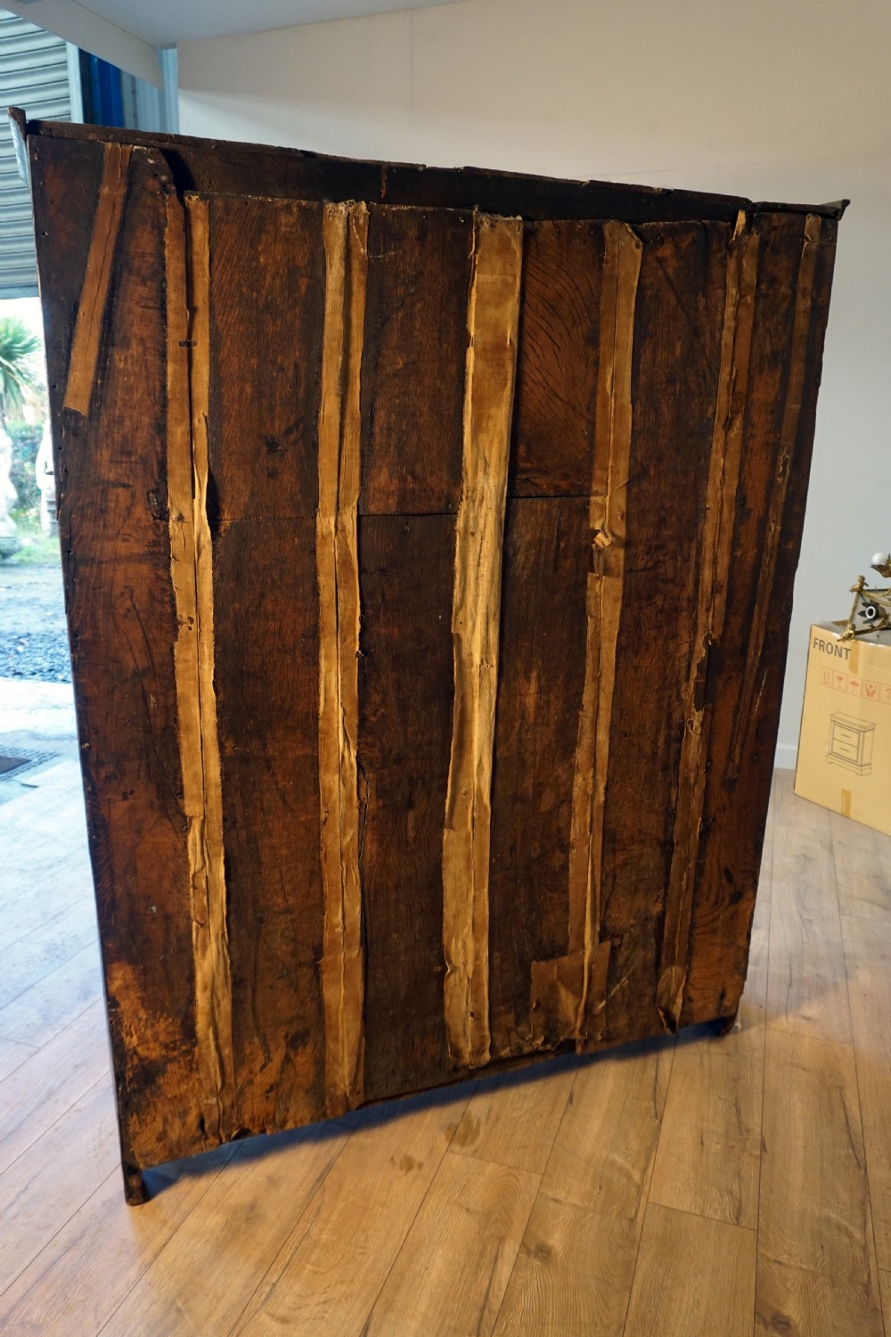 A charming original narrow oak carved court cupboard  View VIII