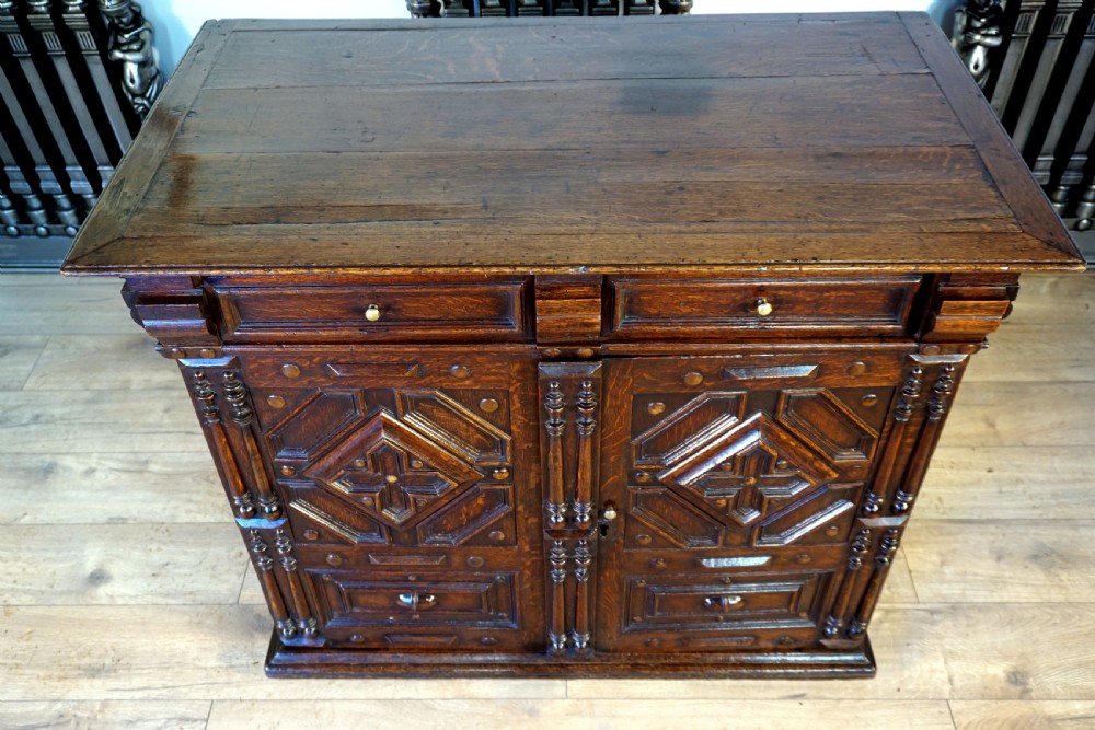 An exceptional Jaobean enclosed oak chest of drawers View IV